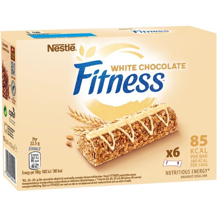 Fitness 6x22,5g White Chocolate Cereal Bar