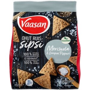 Vaasan Rye Chips Sea Salt & Mild Pepper 150g