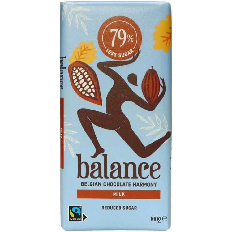 Balance Milk Chocolate Bar 100g, Contains Sweetener