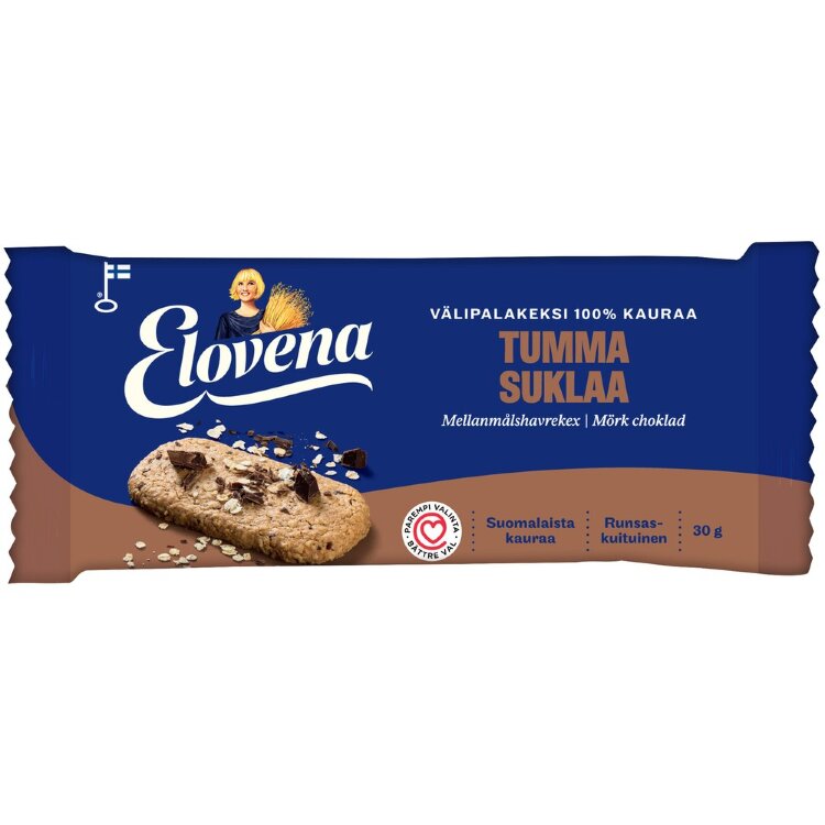 Elovena 30g Dark Chocolate Whole Grain Snack Bar 100% Oats