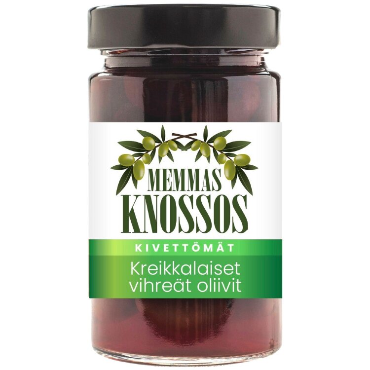 Memmas Knossos Greek Pitted Green Olives 295g/140g