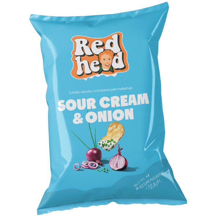 Redhead Sour Cream And Onion Flavored Potato Chips 150g