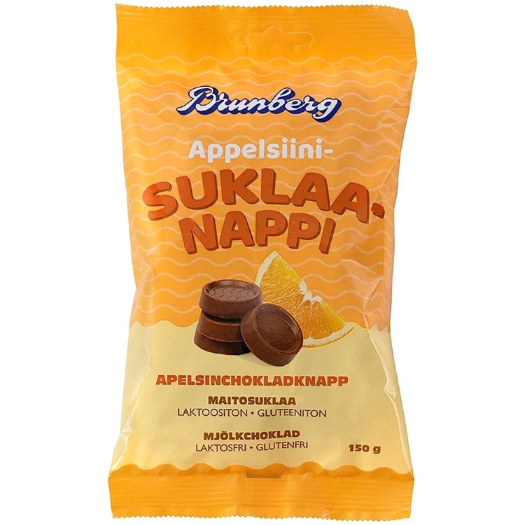 Brunberg Orange Milk Chocolate Button 150g