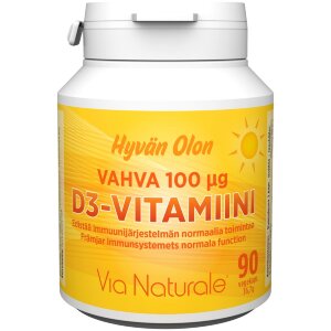 Hyvän Olon Strong D3 Vitamin 100 µg 90 Veg Capsules Via Naturale