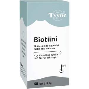 Tyyne Biotin 60 tablets, biotin-zinc-methionine tablet, Vitabalans