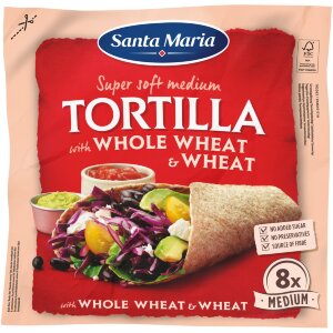 Santa Maria Tortilla Whole Wheat Medium Whole Grain Tortilla 8 pcs 320 g