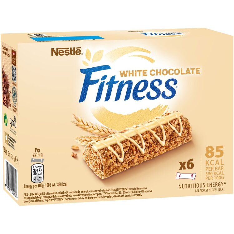 Fitness 6x22.5g White Chocolate Cereal Bar