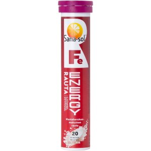 Sana-sol Fe-Energy Iron Blackcurrant Flavored Iron Vitamin Effervescent Tablet 20pcs