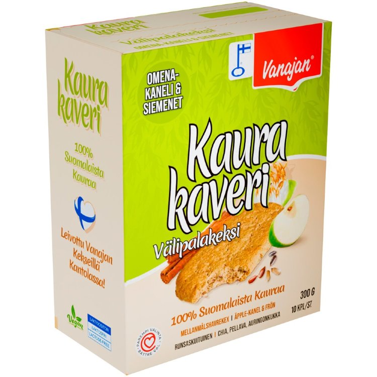 Vanajan Oat Buddy Apple-Cinnamon Snack Biscuit 10 x 30g