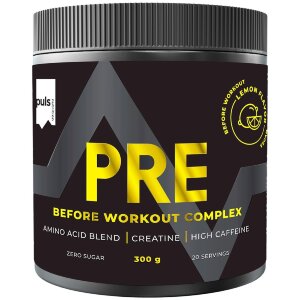 PULS Pre Workout Amino Acid Drink Powder Lemon 300g