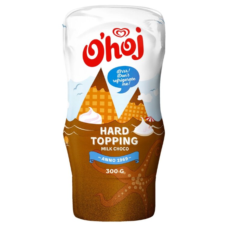 O'hoj Hard Topping Milk Chocolate Sauce 300g
