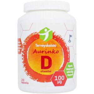 Healthline Aurinko D 100 μg 150 caps. Extra virgin olive oil