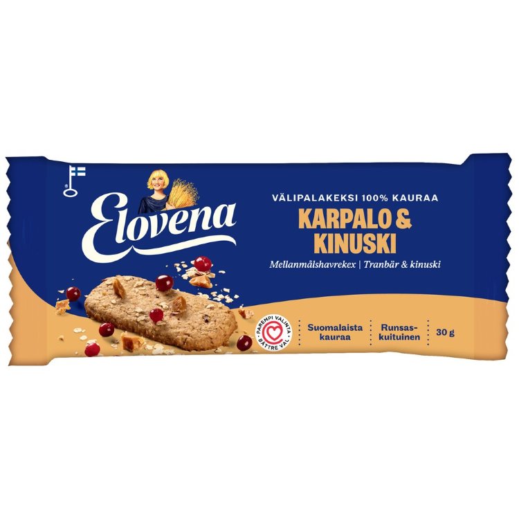Elovena 30g Cranberry-Caramel Whole Grain Snack Biscuit 100% Oat