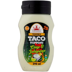 Poppamies Texmex Taco Topping Lime & Jalapeno Seasoning Sauce 290ml