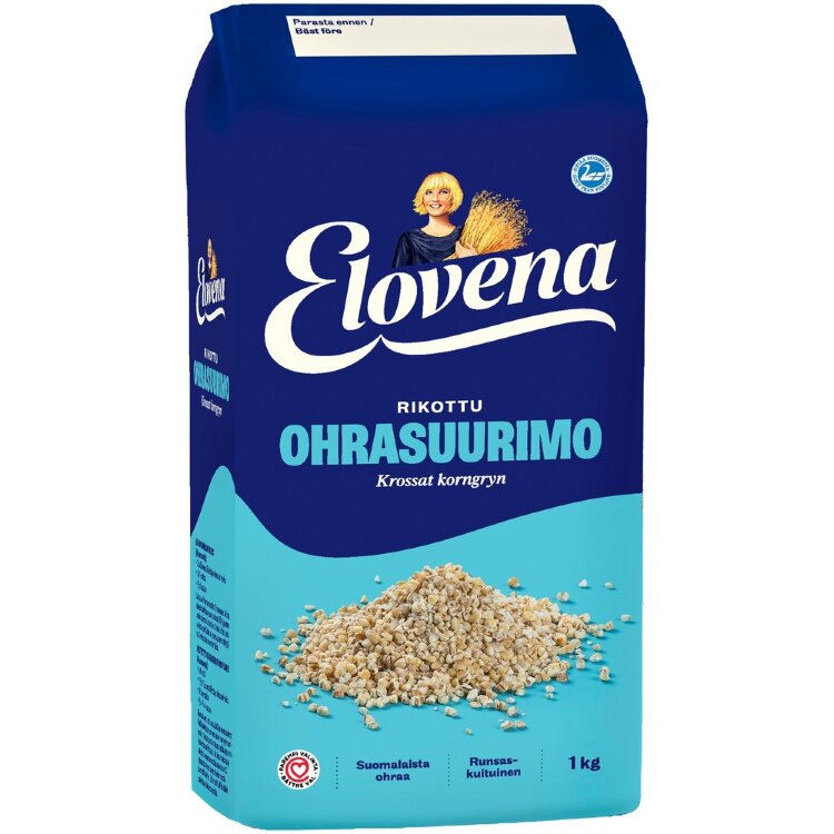 Elovena 1kg Crushed Whole Grain Barley Grits