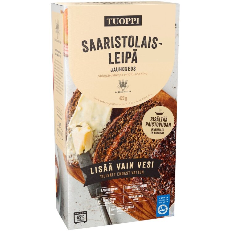Tuoppi Archipelago Bread Flour Mix, Lactose-Free, Dairy-Free, High Fiber, Vegan 420g
