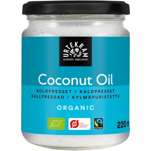 URTEKRAM Organic Fair Trade Cold-Pressed Coconut Oil 220ml