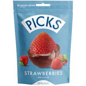 Dragee PICKS Freeze-dried Strawberries with Milk Chocolate Coating 90g