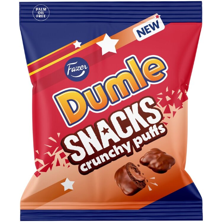 Fazer Dumle Snacks Crunchy Puffs Candy Bag 140g