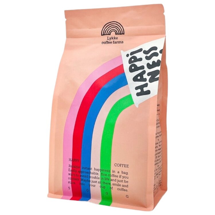 Lykke Kahvitilat Happiness Light Roasted Filter Coffee Blend From Brazil, Peru, And Uganda, 500g Filter Ground