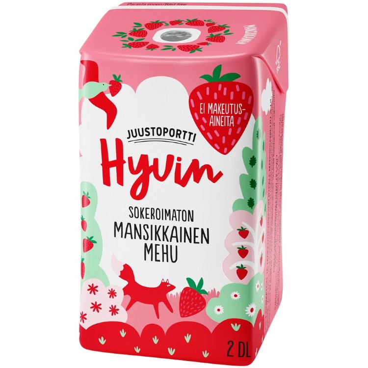 Juustoportti Well Juice 2 dl Strawberry