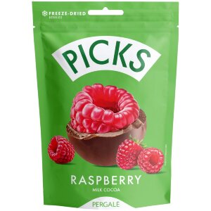 Dragee PICKS Freeze-Dried Raspberries with Milk Chocolate Flavored Coating 90g