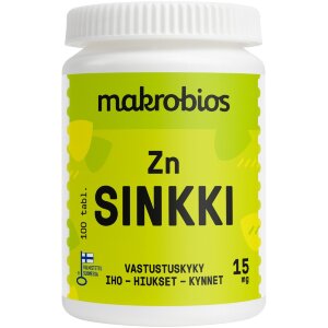 Makrobios Zinc Citrate 15 mg 100 Tablets 35g