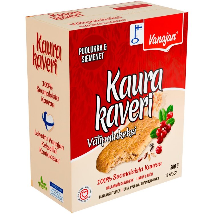 Vanajan Oat Buddy Lingonberry Snack Bar 10 x 30g