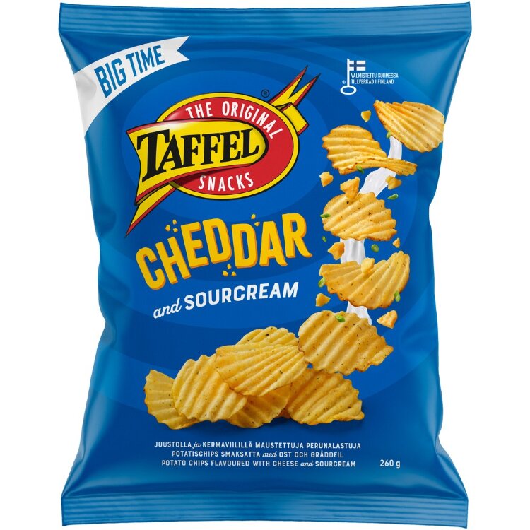 Taffel Cheddar & Sourcream Flavored Chips 260g