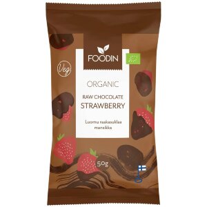 Foodin Raw Chocolate Strawberry Organic 50g