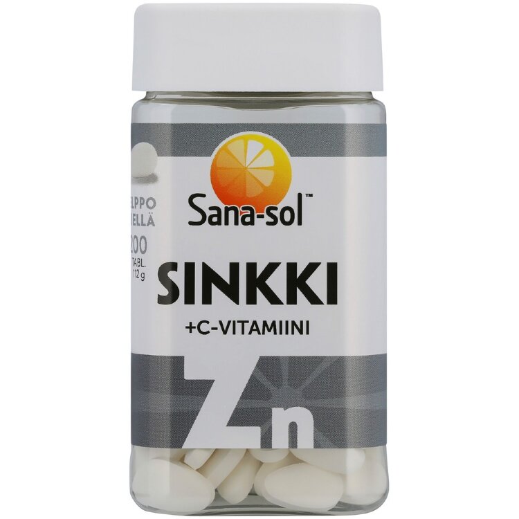 Sana-sol Zinc+C Vitamin Tablet Dietary Supplement 200tab