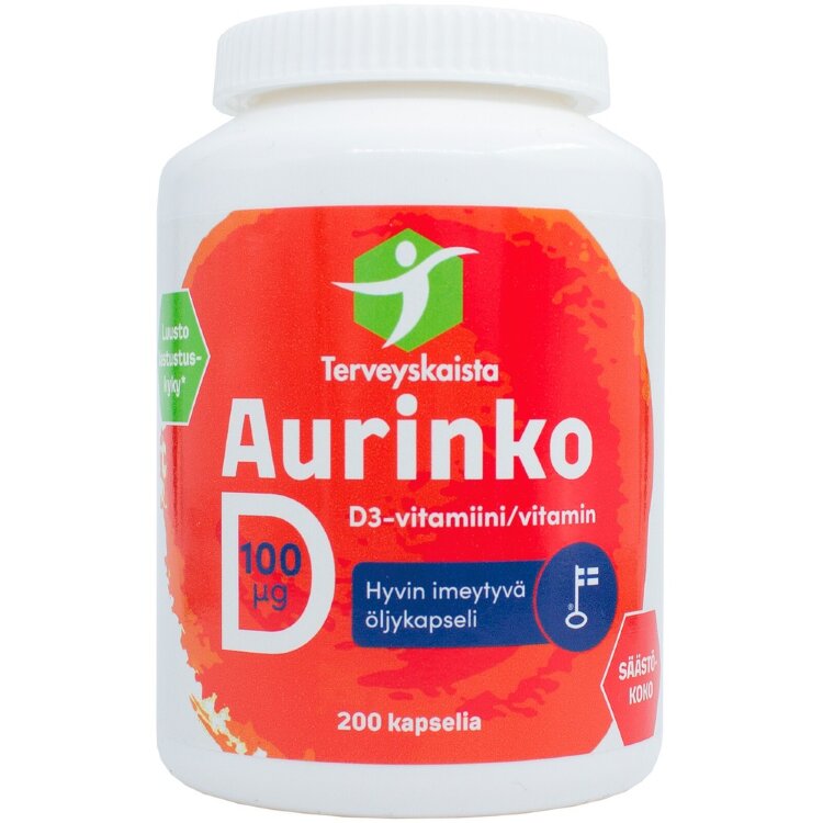 Terveyskaista Aurinko D 100 µg 200 Capsules
