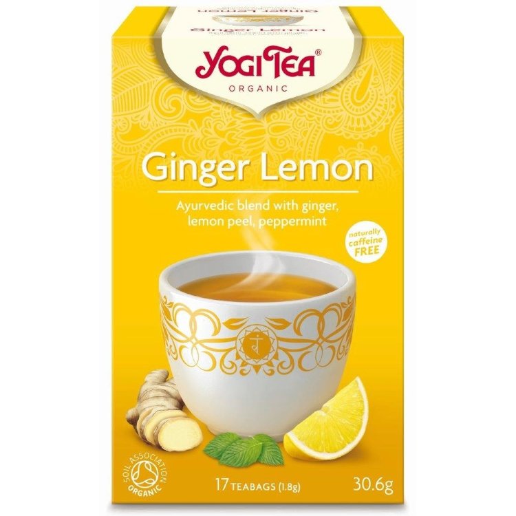 Yogi Tea Organic Ginger Lemon Herbal-Spice-Fruit Tea Ayurvedic 17x1.8g