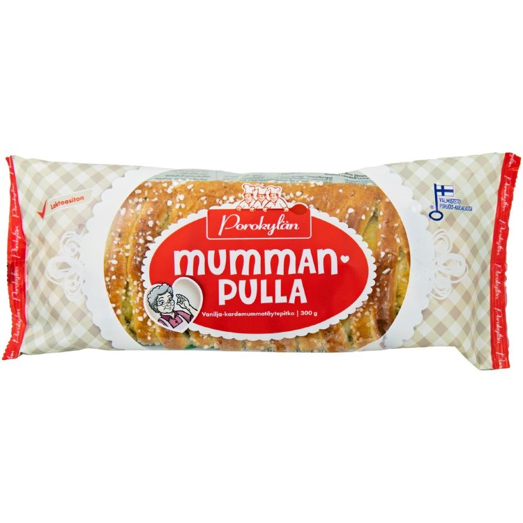 Porokylä Grandma's Bun 300 g Vanilla-Cardamom Filled Braid.