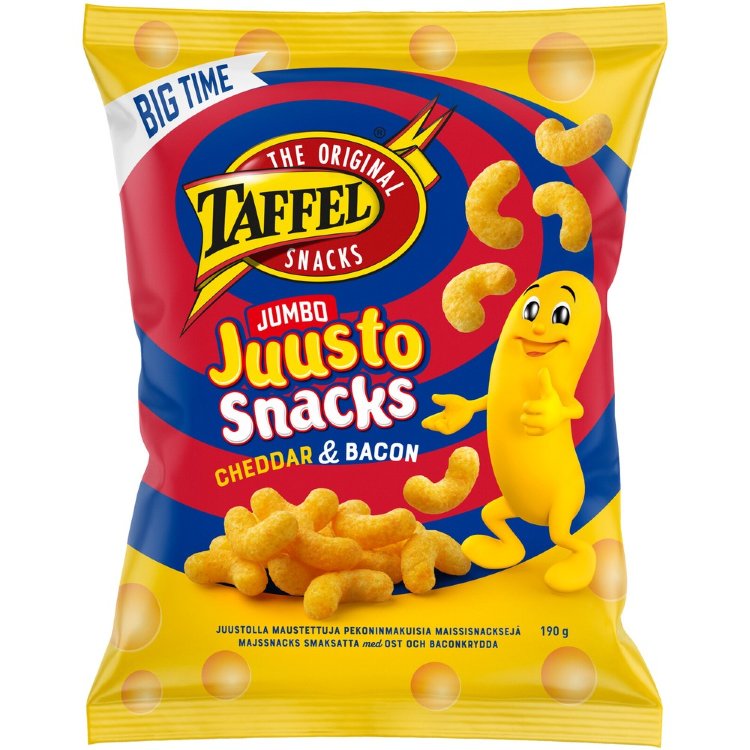 Taffel Jumbojuusto Bacon & Cheddar Flavored Cheese Snacks 190g