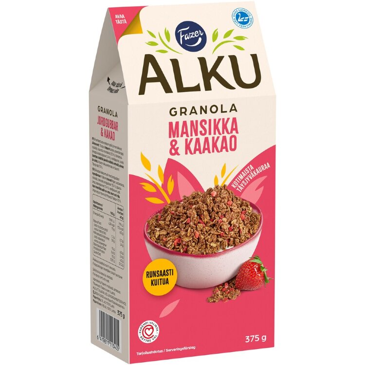 Fazer Alku Strawberry & Cocoa Granola 375 g