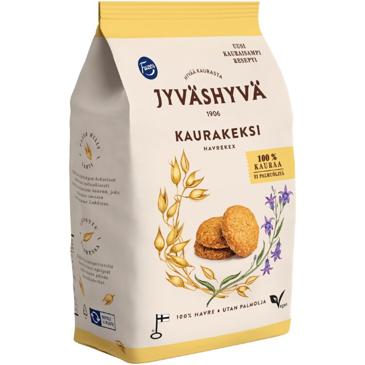 Fazer Jyväshyvä Oat Cookie 100% Oats 350g
