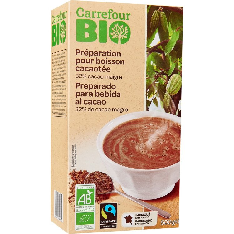 Carrefour Bio Cocoa Drink Powder Organic 500 g