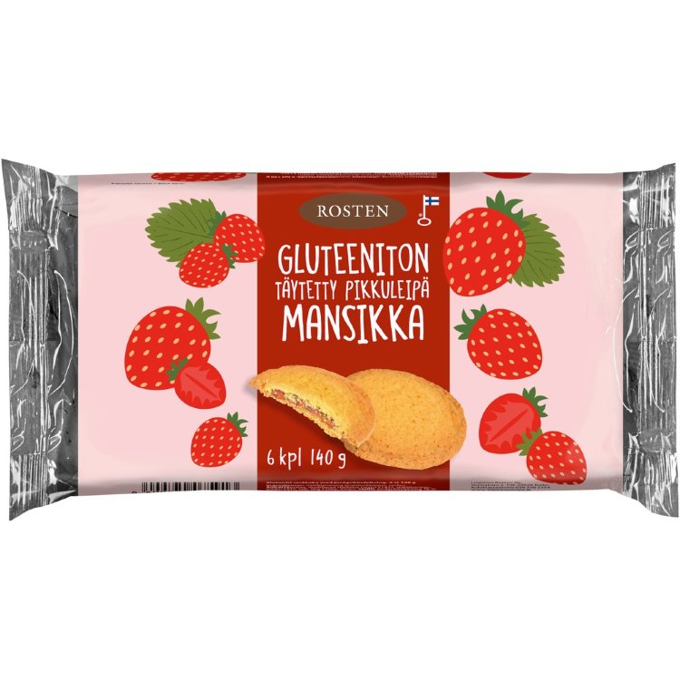 Rosten Gluten-Free Filled Cookie Strawberry 140 g
