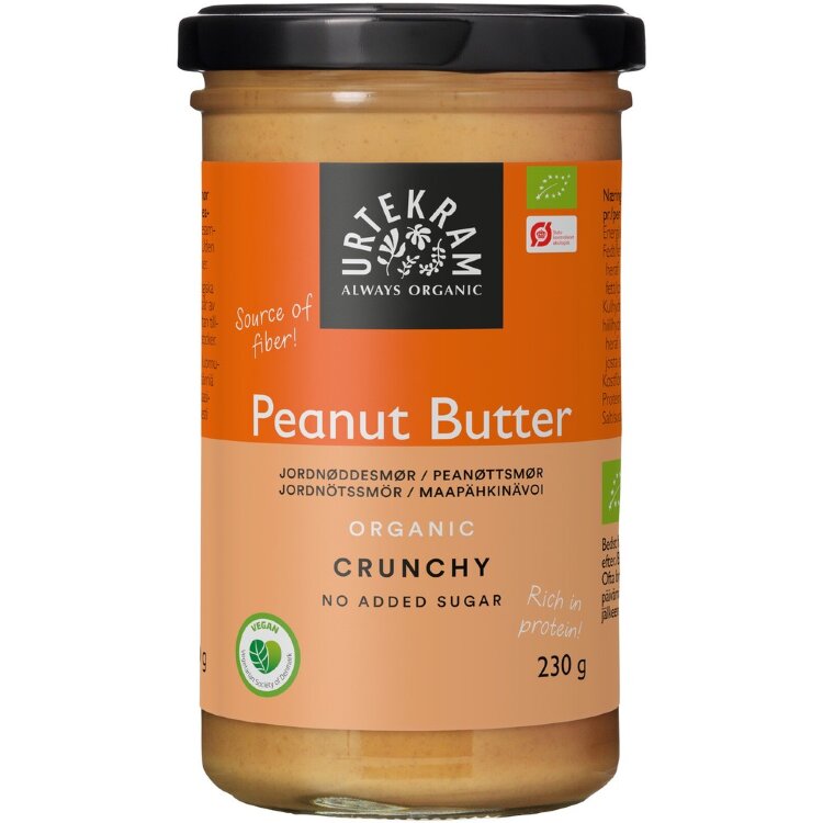 URTEKRAM Organic Crunchy Peanut Butter 230g