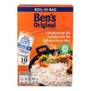 Ben's Original Long Grain Rice In Cooking Bags 8x125g
