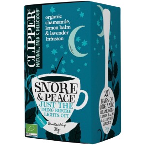 Clipper Snore & Peace. Organic Herbal Infusion, Contains Chamomile, Lemon Balm, and Lavender 30g / 20 Bags