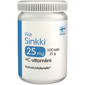 Vire Zinc + Vitamin C Supplement Zinc 25 mg + Vitamin C 100 tabs / 21 g