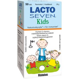 Lacto Seven Kids Xylitol Probiotic Chewable Tablet 50 tabs.