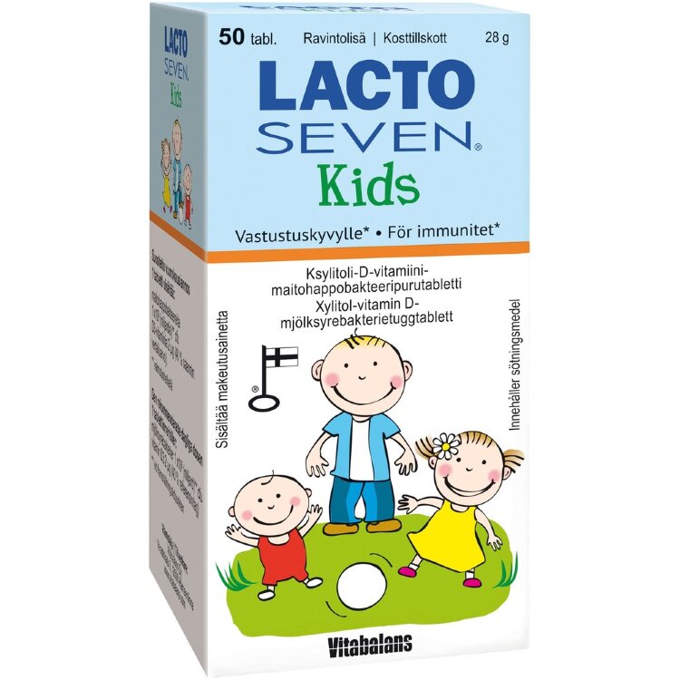 Lacto Seven Kids Xylitol Probiotic Chewable Tablet 50 tabs.