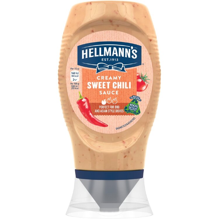 Hellmann's Sweet Chili Sauce Bottle 100% Recycled Plastic 250 ml