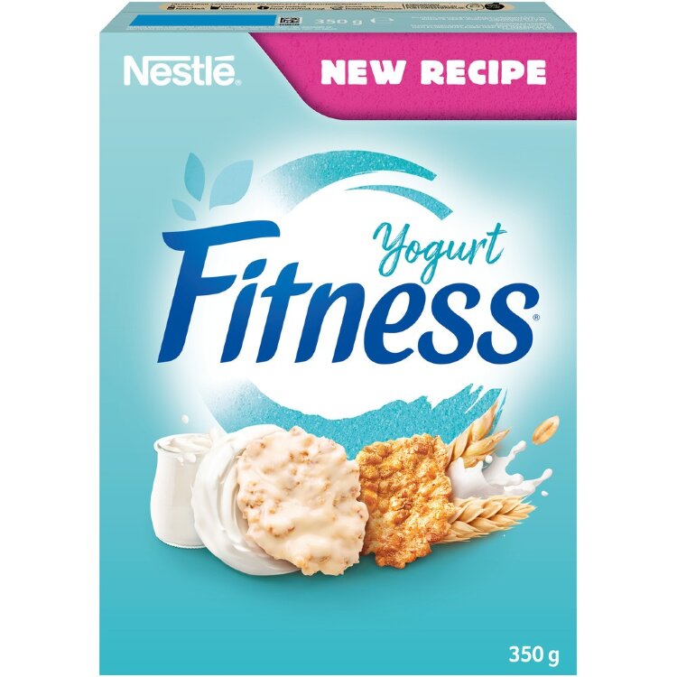 Nestlé Fitness 350g Yogurt flakes from whole wheat, oats and rice and yogurt coated flakes