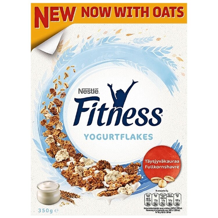 Nestlé Fitness 350g Yogurt flakes from whole wheat, oats and rice and yogurt coated flakes