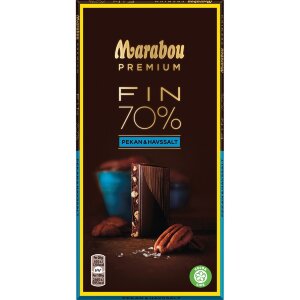 Marabou Premium FIN 70% Pecan & Sea Salt Chocolate Bar 100g
