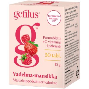 Gefilus Raspberry-Strawberry Probiotic-C Vitamin Supplement Chewable Tablet 30 Tablets 13g Dietary Supplement
